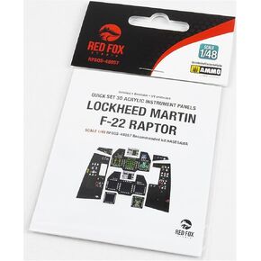 Red Fox Studio RFSQS-48057 1/48 F-22 Raptor 3D Acrylic Instrument Cockpit Panel (for Hasegawa)