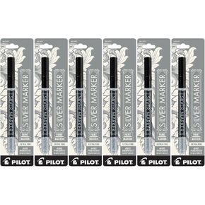 Pilot Silver Metallic Permanent, Extra Fine Point, 6- PACK Markers(41600)