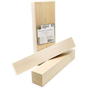 Basswood - Extra Large Carving Blocks - 2x2x12 Whittling Wood Blocks - 2 Pack