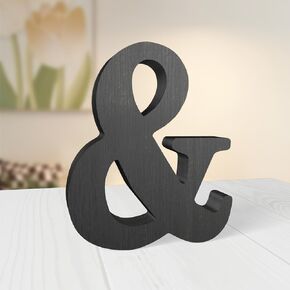 6 Inch Rustic Black Wood Letters Unfinished Wood Letters for Wall Decorative Black Retro Standing Letters Sign Board Decoration for Craft Home Party Projects (A)