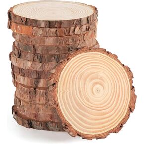 MAOM Natural Wood Slices 25 Pcs 3"-3.5" Round Wood Discs Tree Bark Wooden Circles for DIY Crafting Coasters Arts Crafts Home Decorations Vintage Wedding Ornaments
