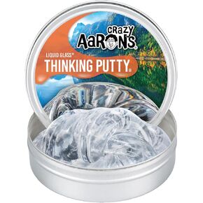Crazy Aaron's Liquid Glass Thinking Putty 4 Inch Tin (3.2 oz) - See-Through Putty, Soft Texture - Never Dries Out