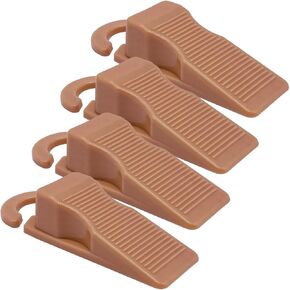 4 Pack Door Stoppers for Bottom of Door,Rubber Door Stopper Wedge,Cute Door Stop with Handle,Heavy Duty Doorstop,(Clear)