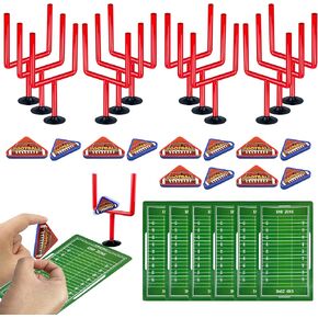 30 PCS Colors Mini Flick Football Games Mini Table Top Sports Games with Foam Footballs Goal Post and Cards Finger Toys Office Indoor Football Sports Party Favors Office Desk Toys Red Yellow