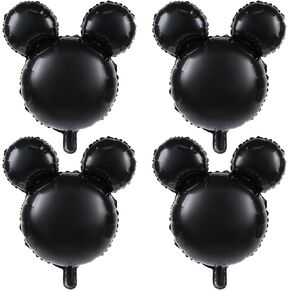 4 Pcs Mouse Head Foil Balloons, 24'' Mouse Mylar Balloon for Birthday Party Decorations Jumbo Mouse Head Aluminum Foil Balloons Party Favors Supplies (Pink)