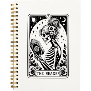 دفتر مجلة The Reader Tarot Journal، دفتر ملاحظات قوطي قوطي، هدايا لمحبي الكتب، مجلة ساحرة، هدايا ساحرة للنساء، لوازم مكتب القوطي، دفتر ملاحظات حلزوني بغلاف مقوى للكلية 5.5 × 8.3