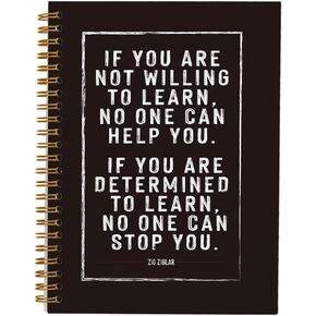 ZIG ZIGLAR Quote If You Are Not Willing To Learn Lined Hardcover College Ruled Spiral Notebook Journal for Work Notes Journaling 5.5×8.3 Inch,Motivational Gifts for Coworkers Employees Students