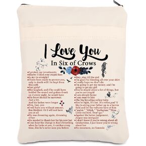 CMNIM Six of Crows Quotes Merch I Love You In Six of Crows Book Sleeve Fantasy Novel Lover Gift Crow Club Merch Bookish Gift (I Love You In Six Crows Book Sleeve)