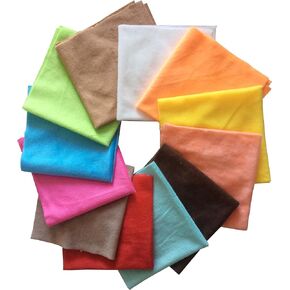 longshine-us Handmade DIY Fabric Crystal Velvet Short Plush Decorative Cloth Jewelry Cloth Toy Cloth Fabric Sheet Pack DIY Craft Patchwork Sewing Squares Assorted Colors for Hobby (12PCS 12 x 6Inch)