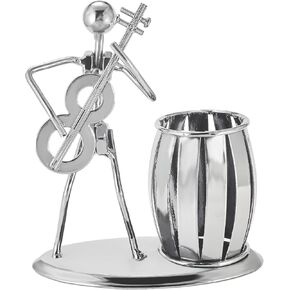 Wollet Music Gifts for Men Women, Guitar Pen Holder Metal Desk Pencil Holder(Electric Guitar)