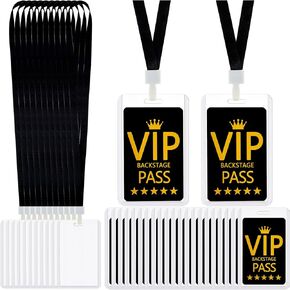 30 Sets Event Staff Lanyard with PVC Card Pass Event Staff Badges Event Staff ID Breakaway Lanyard with Plastic Name Tag Badges Identified Event Staff Lanyard for Company Exhibition Supplies