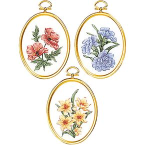 Janlynn Victorian Country Florals Stamped Embroidery Kit with Frames
