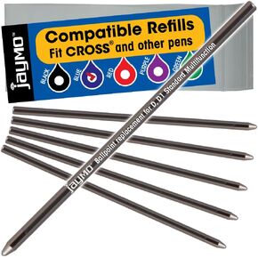 بديل Jaymo لـ Cross 8518 وSchmidt 635 - يبلغ طوله 2.625 بوصة / 67 مم - D (D1) قلم حبر جاف صغير متعدد الوظائف قياسي - 6 أزرق in Kuwait