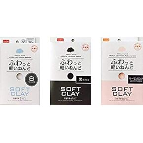 3 Color Set, Soft Clay Value Set, Made In Japan (White,Black,Salmon Pink)
