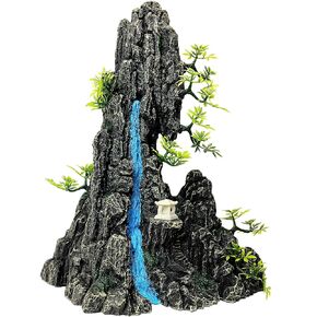 Aquarium Mountain View Stone Ornament - Extra Large Tall Aquarium Rock Decor for Fish Tank - 13 Inches High