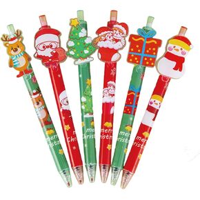 6 قطع أقلام لطيفة قابلة للسحب، أقلام جل كرتونية لعيد الميلاد، أقلام جمالية 0.5 مم، أقلام حبر سوداء ذات نقطة دقيقة، أقلام كتابة ناعمة، لوازم مدرسية مكتبية للنساء والفتيات والأولاد والرجال (6 قطع عيد الميلاد) in Kuwait