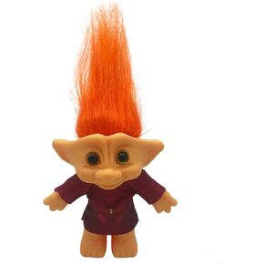 Lucky Troll Dolls,Vintage Troll Dolls,Christmas Dolls Chromatic Adorable for Collections, School Project, Arts and Crafts, Party Favors- 7.5" Tall(Include The Length of Hair (Orange)