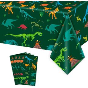 4 Pieces Dinosaur Tablecloth Dinosaur Theme Party Plastic Disposable Table Covers for Boys Kids Birthday Baby Shower Party Decorations Supplies 54X108 inch in Kuwait