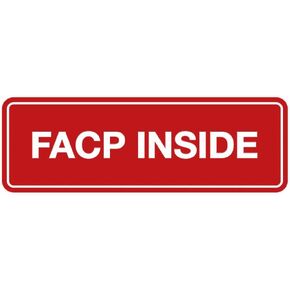 Signs ByLITA Standard FACP Inside Sign | Fire Safety Signage (Brushed Silver) - Medium 1 Pack
