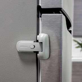 Heart of Tafiti Baby Safety Fridge Lock, Child Proof Refrigerator/Freezer Door Lock, One-Hand Operation,3M VHB Tapes Included, No Tools or Drilling Need (Grey)