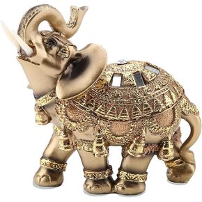 Gold Elephant Statues，Feng Shui Home Decorations for Living Room Elephant Figurines Vintage Collectibles Decor Gift