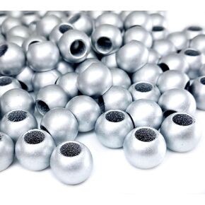 100 Acrylic Beads 12mm with 5.7mm Large Hole, Matte Metallic Mix