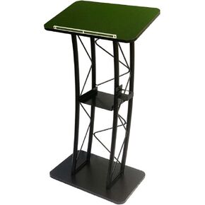 Metal Black Podium Pulpit Lectern for Speeches Churches, Opening Ceremonies, Celebrations 47inch Height Metal Black Podium Curved Podium
