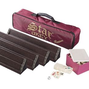 مجموعة ألعاب LaModaHome Premium Rummy Cube Tile Game Rummy/Okey / 101 خشبية داكنة مصقولة مع حاوية بلاط ونرد وحقيبة محمولة للبالغين، مثالية لليلة اللعب. in Kuwait