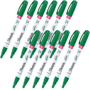 Sharpie Oil-Based Paint Marker, Fine Point, Green Ink, Pack of 12