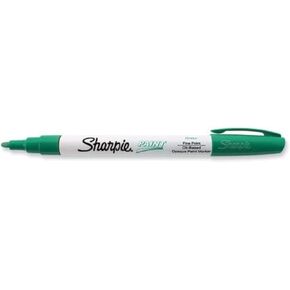 Sharpie Oil-Based Paint Marker, Fine Point, Green Ink, Pack of 12