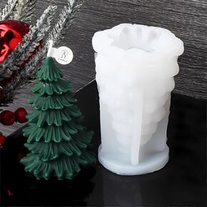 Christmas Tree Candle Molds 3D Christmas Silicone Molds for DIY Candle Soap,Epoxy Resin,Chocolates Cake Decorations Home Decor