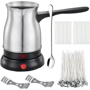 مذيب شمع فينيكو لصنع الشموع، مذيب شمع كهربائي، وعاء ذوبان الشمع من الفولاذ المقاوم للصدأ 800 مل، مستلزمات صنع الشموع in Kuwait