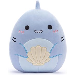 Large Shark Plush Pillow Stuffed Animal Toy,Big Size Cute Soft 14" Fat Kawaii Hugging Pillows Cuddle Huggable Plushie,Gift for Children