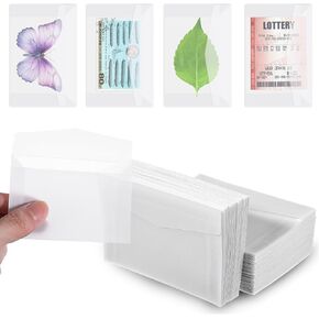 200 Pcs Glassine Envelopes, Mini Translucent Envelopes, Small Envelopes, Glassine Bags, Clear Envelopes forStamps, Coin, Lottery Tickets, Badges（3.9 x 2.8 Inches）