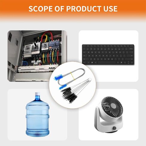 YXQ Aquarium Filter Brush Set 10 Pieces Different Sizes Bristles Brushes and Flexible Double Ended Bristles Hose Pipe Cleaner with Stainless Steel Long Tube Cleaning Brush for Fish Tank, Kitchen in Saudi Arabia