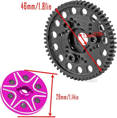 قابض شبشب RCMYou RC 56T (0.8Mod) جزء ترقيات تروس نقل الحركة لـ 1/10 Slash 2wd VXL/Rustler 2wd VXL/Stampede 2wd VXL/Bandit 2wd VXL، قابض شبشب 56T، أحمر in Saudi Arabia