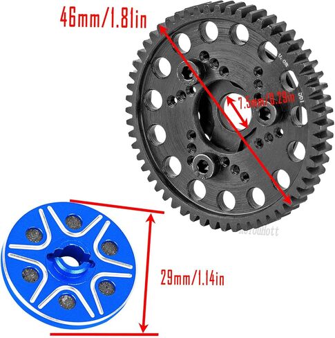 قابض شبشب RCMYou RC 56T (0.8Mod) جزء ترقيات تروس نقل الحركة لـ 1/10 Slash 2wd VXL/Rustler 2wd VXL/Stampede 2wd VXL/Bandit 2wd VXL، قابض شبشب 56T، أحمر in Saudi Arabia