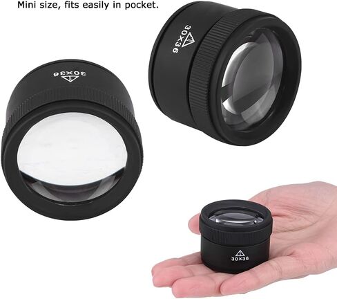 عدسة مجوهرات Watris Veiyi، عدسة مكبرة 30X، مكبرة للعملات المعدنية، عدسة مكبرة لجواهر الجيب، عدسات بصرية محمولة للمجوهرات والعملات المعدنية والطوابع in Kuwait