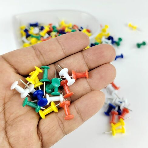 50 Pcs Push Pins for Bulletin Board, Thumb Tacks for Stick PIns, Cork Board, Office, Wall Hanging (50, Mixcolor) in Saudi Arabia