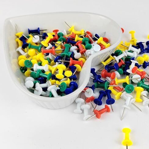 50 Pcs Push Pins for Bulletin Board, Thumb Tacks for Stick PIns, Cork Board, Office, Wall Hanging (50, Mixcolor) in Saudi Arabia