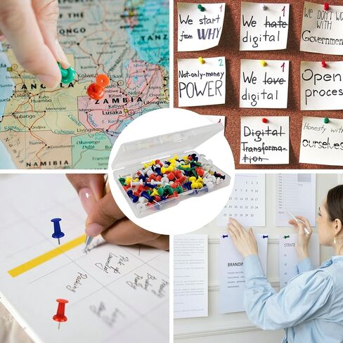 50 Pcs Push Pins for Bulletin Board, Thumb Tacks for Stick PIns, Cork Board, Office, Wall Hanging (50, Mixcolor) in Saudi Arabia