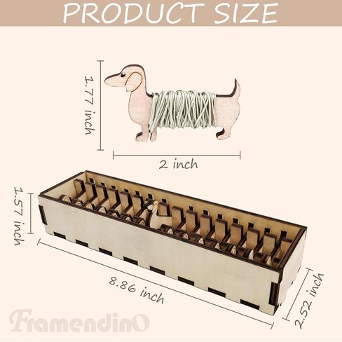 Framendino, Wooden Animal Bobbin Set Sewing Thread and Bobbin Organizer Embroidery Floss Organizer Box with 15 Dog Shape Bobbin Holder in Saudi Arabia