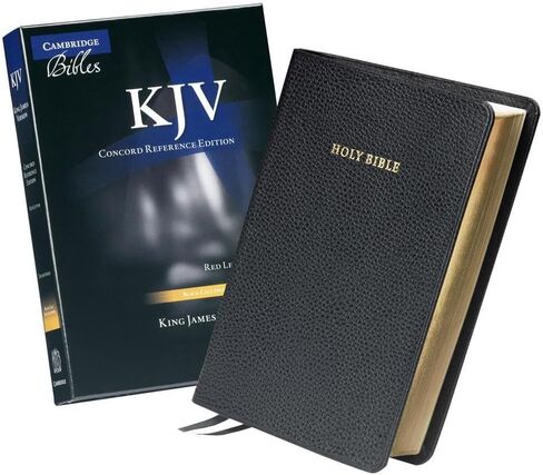 KJV Concord Reference Bible - Red Letter Edition (Cambridge) Split Calfskin Leather - Black - Non-Indexed in Saudi Arabia