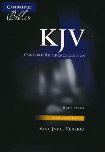 KJV Concord Reference Bible - Red Letter Edition (Cambridge) Split Calfskin Leather - Black - Non-Indexed in Saudi Arabia
