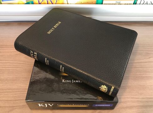 KJV Concord Reference Bible - Red Letter Edition (Cambridge) Split Calfskin Leather - Black - Non-Indexed in Saudi Arabia