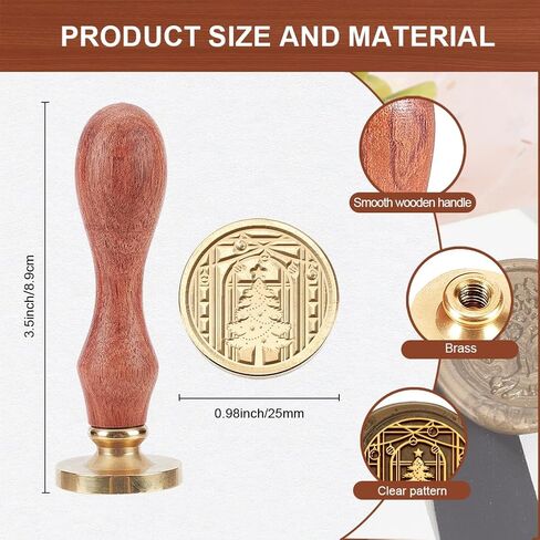 MAYJOYDIY Moon Rose Fox Wax Seal Stamp, 0.98inch Crescent Moon Star Animal Sealing Wax Stamp Removable Brass Head Wooden Handle for Wedding Party Invitations Cards Envelopes Letter Sealing in Saudi Arabia