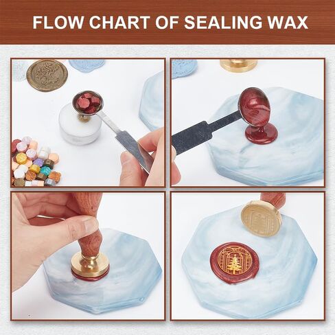 MAYJOYDIY Moon Rose Fox Wax Seal Stamp, 0.98inch Crescent Moon Star Animal Sealing Wax Stamp Removable Brass Head Wooden Handle for Wedding Party Invitations Cards Envelopes Letter Sealing in Saudi Arabia