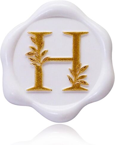 SWANGSA 30 Pack Letter B Wax Seal Stickers, White with Gold Botanical Leaves Initial Alphabet Self-Adhesive Wax Stickers, Wedding Party Invitation Envelope Wax Seal Stickers in Saudi Arabia