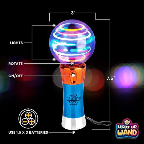 IPIDIPI TOYS Spinning Light Up Wand for Kids - Light Up Spinner Toy, Spinning Globe Toy, Special Needs Sensory Toys for Children with Autism, Stocking Stuffers Toys in Kuwait
