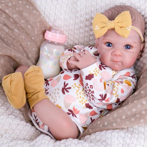 مجموعة ملابس Aori Lifelike Baby Dolls مقاس 20 بوصة من الأزهار لدمية فتاة تولد من جديد من عمر 17 إلى 20 عامًا in Saudi Arabia